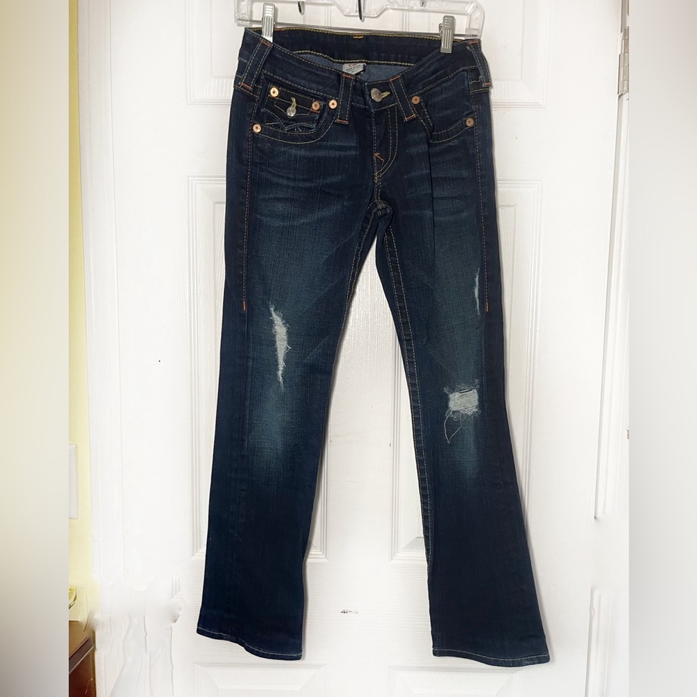 TRUE‎ RELIGION Blue Jeans  Women’s Straining Leg Sz 27